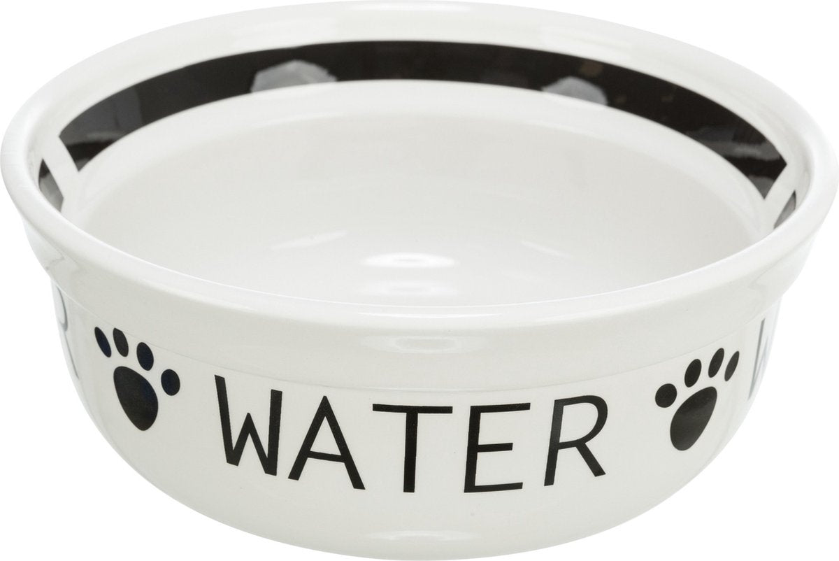 Trixie Hundewassernapf aus Keramik weiß schwarz
