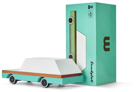 Candylab Toys Candycar World: Wagon Teal (F240) 8,9x4,1x3cm, Holzdruckguss, magnetisch, in Geschenkbox, 3+