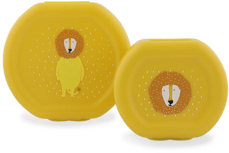 Trixie set van twee snackdoosjes met clip - mr. lion- makkelijk te openen  bpa-vrij  voor school en onderweg