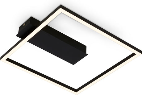 B.k.licht briloner - Deckenleuchte LED-Rahmen - Deckenleuchte mit warmweißem Licht - 3000k - 12w - 1400 lm - 32x30x5 cm - Schwarz