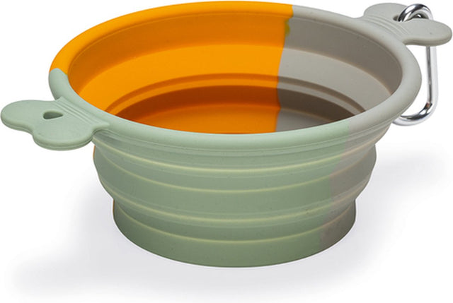 Beeztees rua – Reisebehälter für Hunde – Silikon – Orange – 750 ml, Einheitsgröße