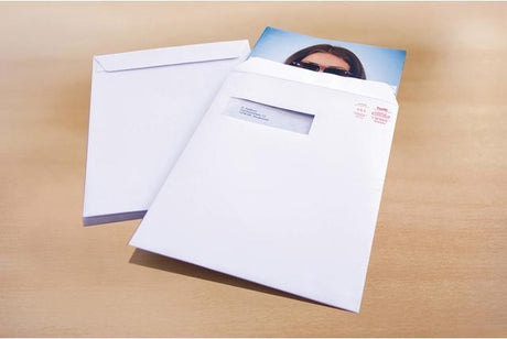 Raadhuis akte envelop - 229x324mm - c4 - wit - met plakstrip - venster links - 25 stuks - rd-303590-25