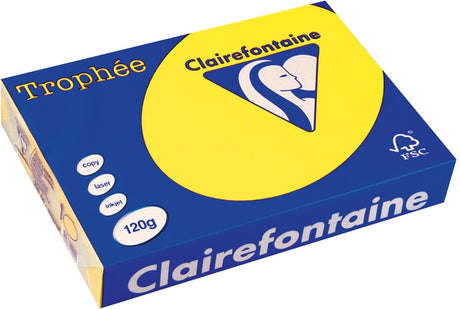 Clairefontaine trophée intens, gekleurd papier, a4, 120 g, 250 vel, zonnebloemgeel