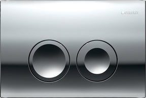 Geberit delta25 Bedienplatte – 2-Tasten-Spülung – runde Tasten – Zweimengenspülung – Chrom glänzend