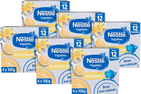 Nestlé Yogolino Vanille Babydessert - Babynahrungssnacks - 12+ Monate - 6 Stück 4x100g (24 Portionen)