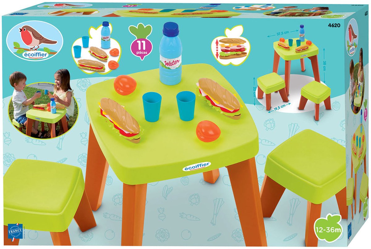 Ecoiffier Picnictabelle Play Set, 10dlg.