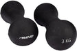 Avento Handgewichtsset - Knochen - 2x 3 kg - Schwarz