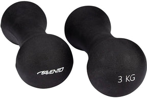 Avento Handgewichtsset - Knochen - 2x 3 kg - Schwarz