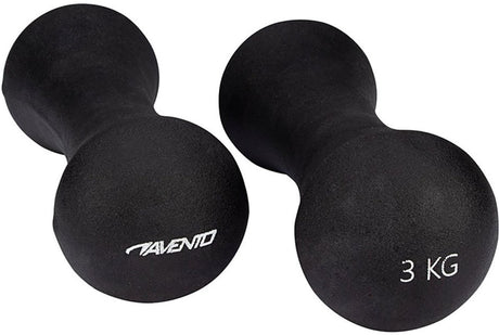 Avento handgewicht set - bone - 2x 3 kg - zwart