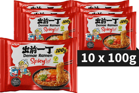 Nissin Demae Ramen – würzige Nudelschale – Instantnudeln – vegan – 10 Stück