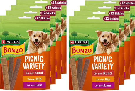 Bonzo Picknick-Sorte – Hundesnacks – Rind, Huhn, Lamm – 8 x 100 g
