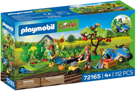 Playmobil country speelset moestuin met zitmaaier en appelboom.
