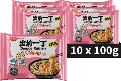 Nissin Demae Ramen – Schüssel mit Garnelennudeln – Instantnudeln – 10 Stück