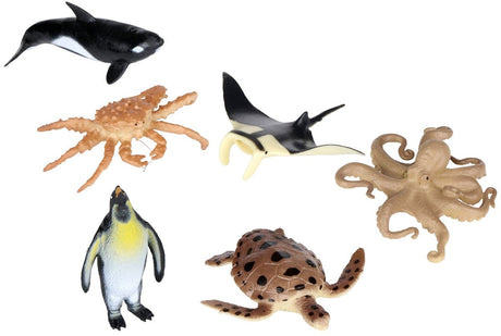 Eddy Toys Tierspielset Ozean – Spielfiguren-Set mit Meerestieren – Kunststoff – mehrfarbig – geeignet für Jungen und Mädchen ab 3 Jahren – inklusive 6 Figuren wie Orca und Schildkröte