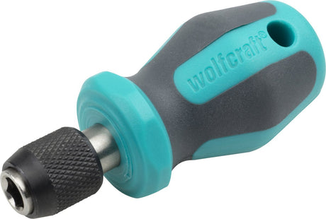 Wolfcraft Handschraubendreher | mit Bitaufzeichnung | kurz | 76mm | 1 Stück - 1239000