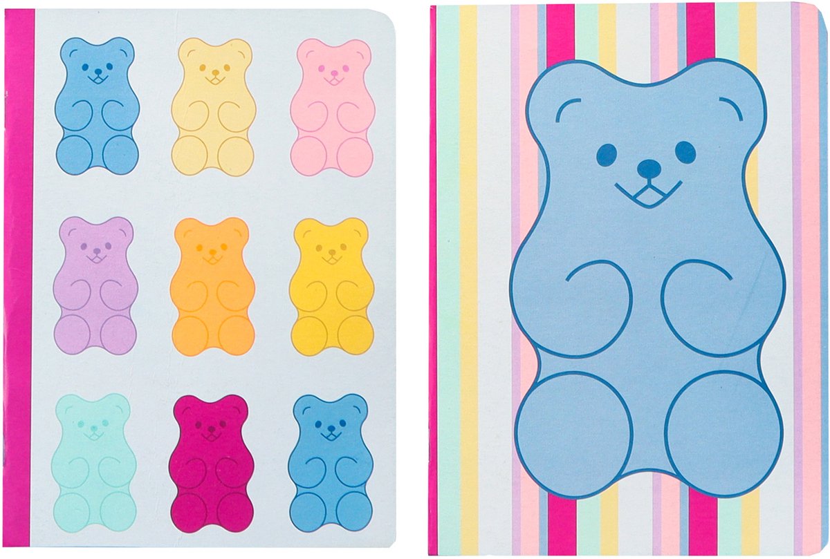 Kangaro-Notizbücher – B'log Sweet Candy – Größe A4 – mit Linie – 2 Stück – mit Erdbeerduft – an-122640-a
