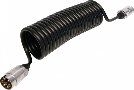 Carpoint Anhängerverlängerungskabel 7-polig – Spirale 27 cm – mit Nebelscheinwerferanschluss – flexibel – langlebig – für PKW-Anhänger