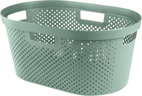 Curver - Infinity Recycling Dots - Wäschekorb - 40l - Grün