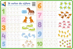 Deltas ik oefen de cijfers van 1 tot 10 - educatieve onderlegger