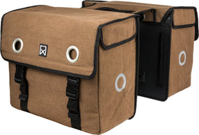 Willex Doppelte Fahrradtasche – Canvas – Reflexion – 30 Liter – Universalbefestigung – Braun