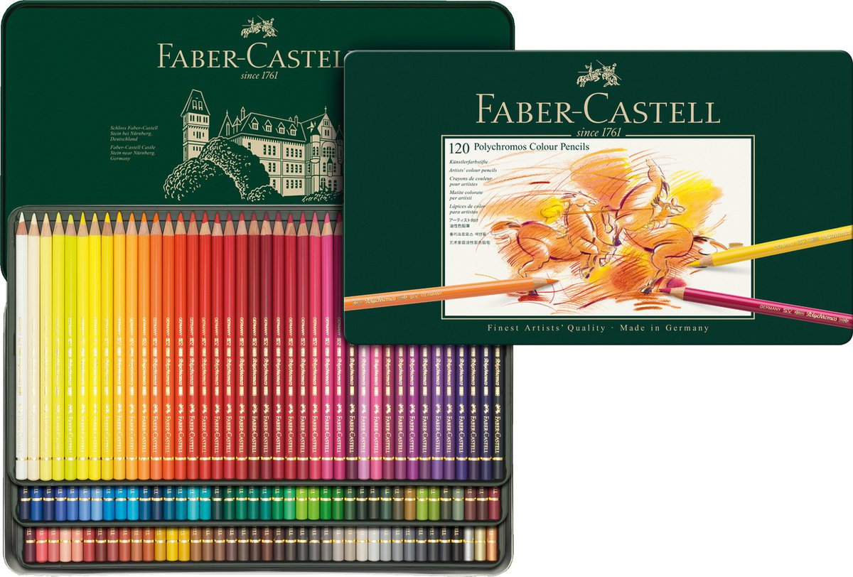 Faber-Castell Buntstifte – Polychromos – 120 Stück in einer Dose – FC-110011