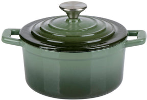 Alpina Gusseisenpfanne 14 cm – Mini-Bratpfanne – Schmortopf – ø14 cm – ofenfest – Grün
