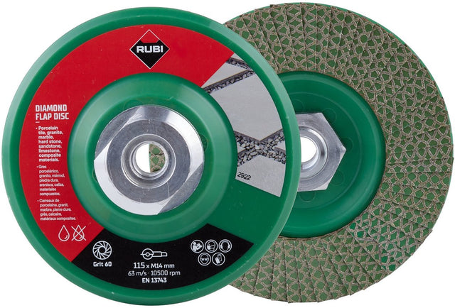 Rubi flap disc diamant lamellenschijf 115 mm korrel 50 60
