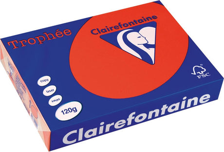 Farbiges Sans-Marque-Papier ohne Marke, rot, 120 g, 21 x 29,5 cm – einfarbig