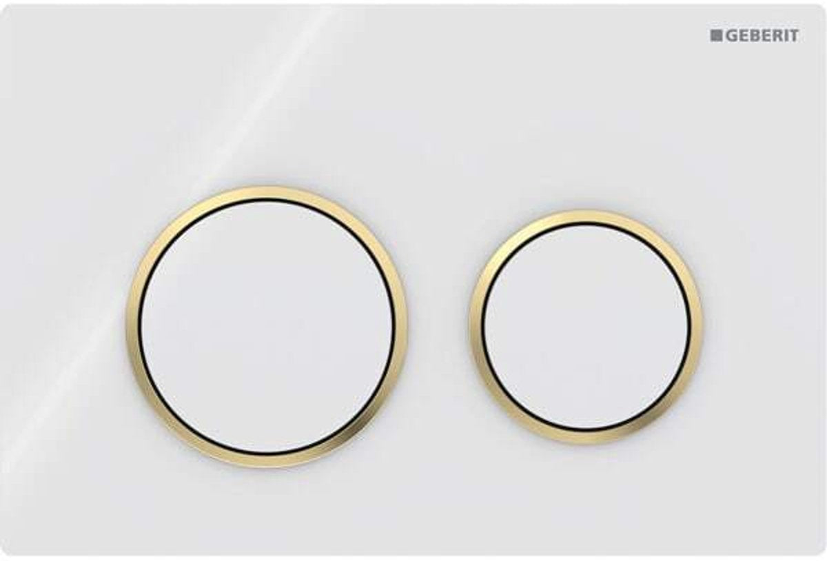 Geberit 115.085.kk.1 - Omega20-Bedienfeld - 2-Tasten-Unterputz - rund - Weißgold weiß