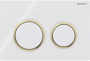 Geberit 115.085.kk.1 - Omega20-Bedienfeld - 2-Tasten-Unterputz - rund - Weißgold weiß