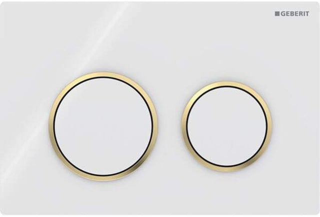 Geberit 115.085.kk.1 - Omega20-Bedienfeld - 2-Tasten-Unterputz - rund - Weißgold weiß