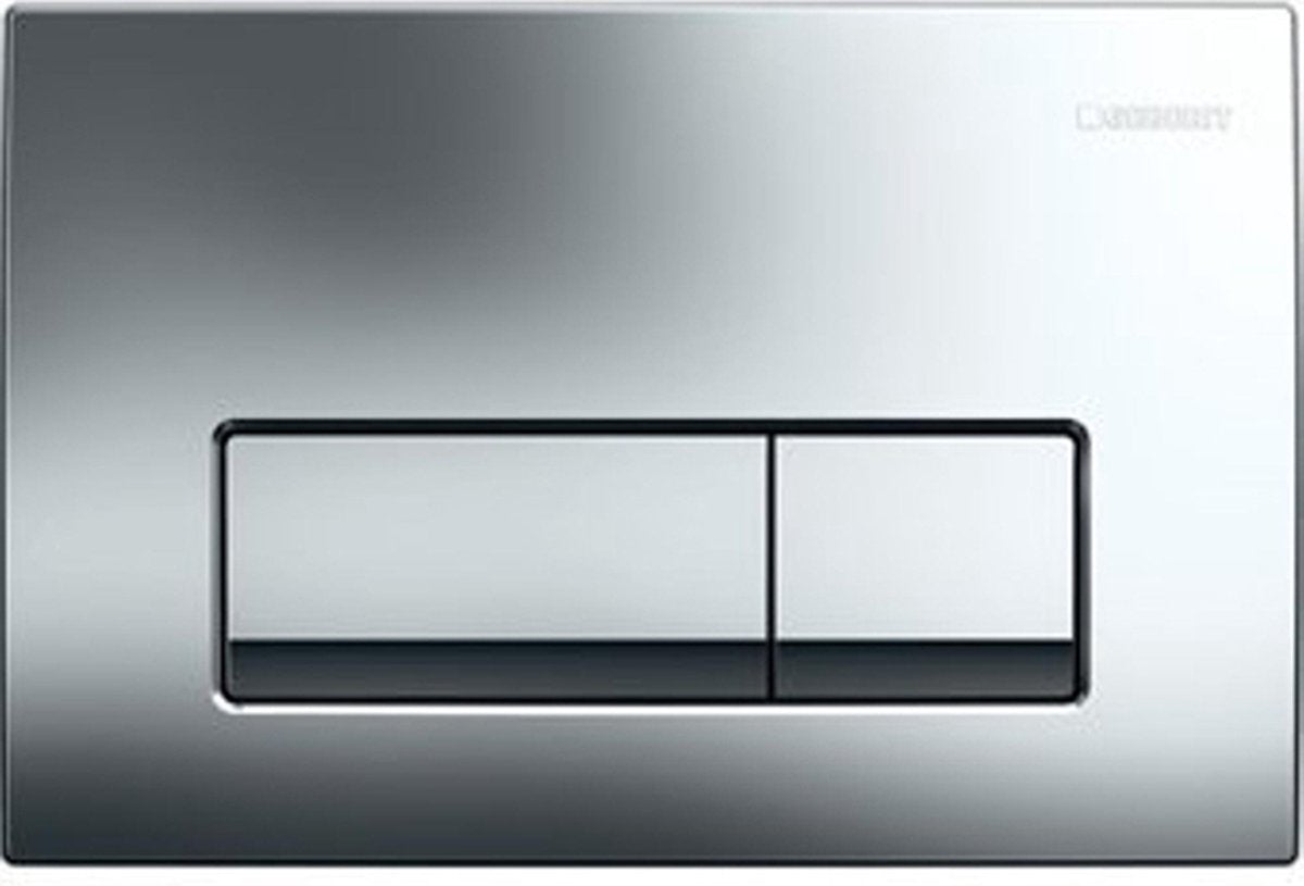 Geberit delta50 Bedienplatte – 2-Tasten-Spülung – rechteckige Tasten – Zweispülung – Chrom glänzend
