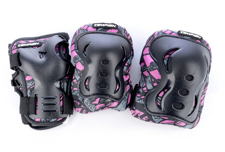 Tempish Skate-Schutzset für Erwachsene – Knie-, Ellenbogen- und Handgelenkschützer – Pink – Größe L