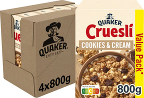 Quaker Cruesli Cookies Cream - Ontbijtgranen - 4 x 800 Gramm
