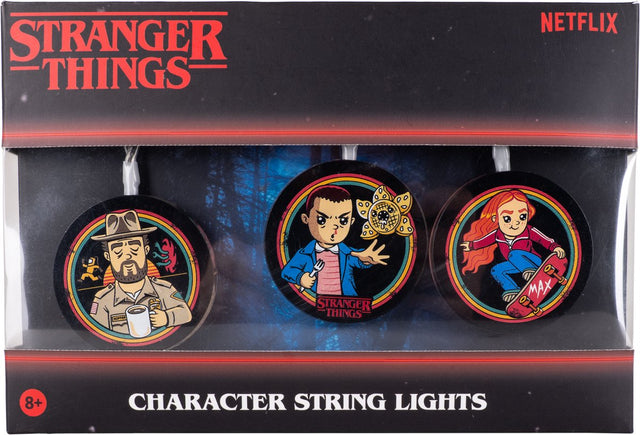 Mad Monkey Stranger Things – Lichterkette – mit Figuren – 9 Lichter – 3,15 Meter lang – USB-C