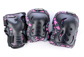 Tempish Skate-Schutzset für Erwachsene – Knie-, Ellenbogen- und Handgelenkschützer – Pink – Größe S