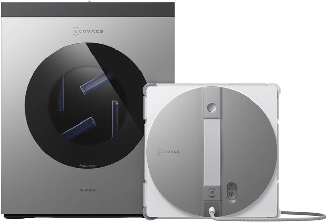 Ecovacs - winbot w3 omni eu - robot ramenreiniger - ruitenreinigingsrobot met multifunctioneel station - automatische wasfunctie van reinigingspad - intelligente randreiniging - sproeifunctie met drie sproeiers - app-bediening