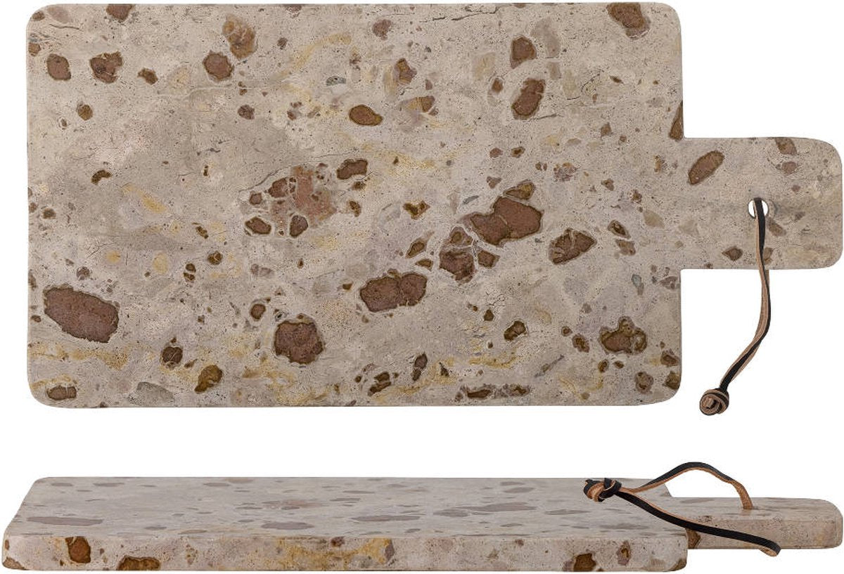 Bloomingville Nukaka-Marmor-Schneidebrett – 40 x 20 x 1,5 cm – Lederband