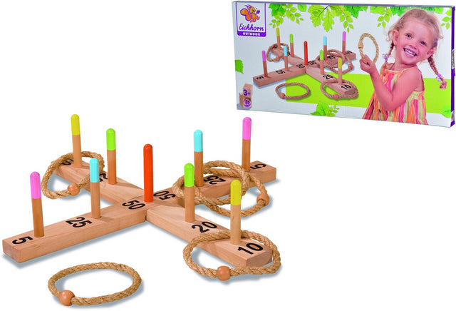 Eichhorn Holz-Ringwurfspiel Outdoor - Outdoor-Spielzeug für Kinder.