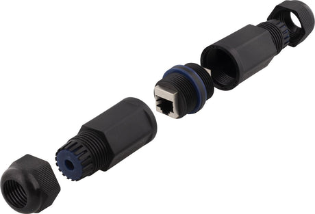 Deltaco ld-001 waterdichte koppeling voor cat6 kabels - ip67 - coupler - 2 x cat6 shielded - zwart