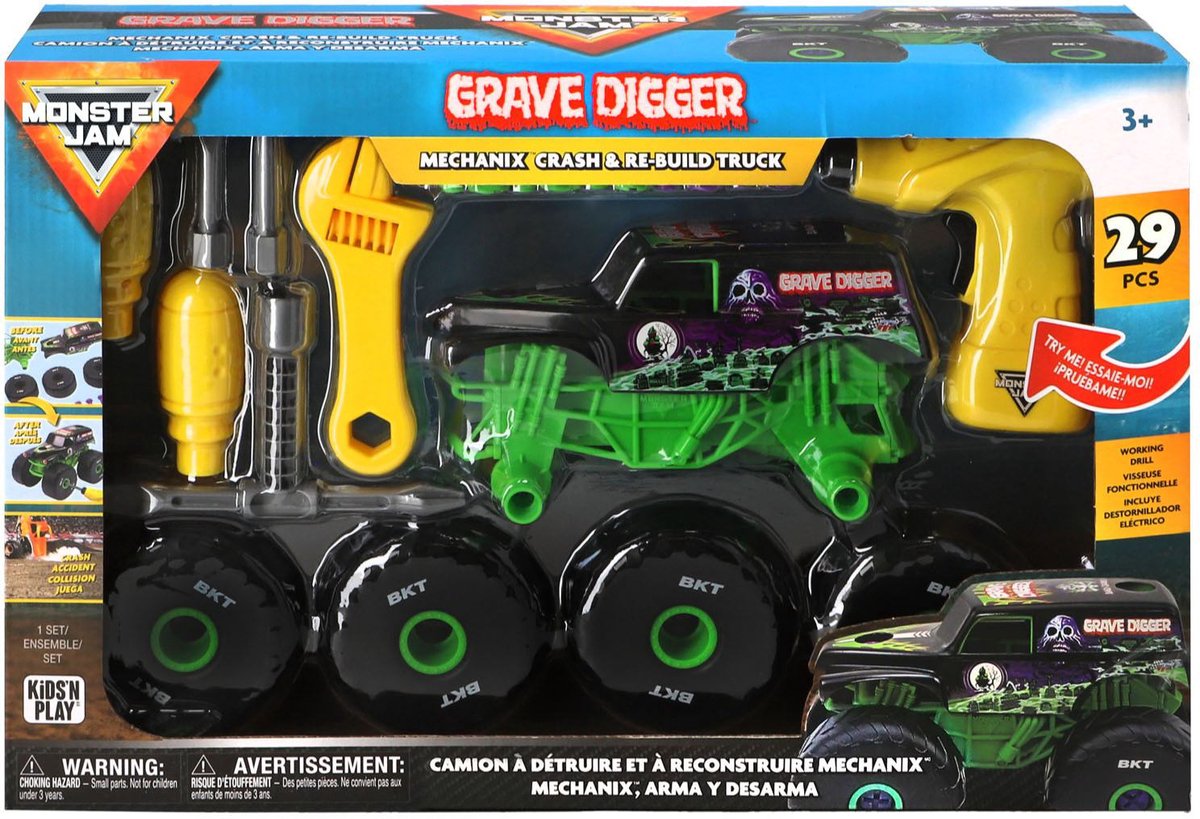Hot Wheels Monster Truck Mechanix 1:18 Totengräber-Spielzeugauto.