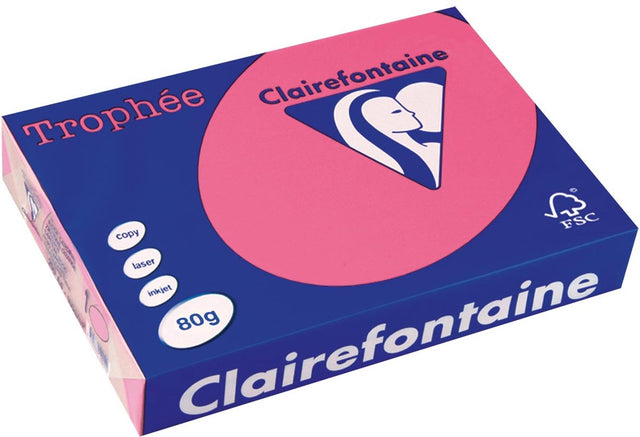Clairefontaine rosafarbenes Papier 80 g 21x29,5 cm - uni