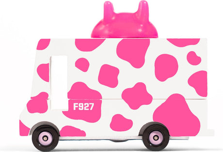 Candylab Toys Candycar Vans: Strawberry Moo (F927) 8,4 x 4,1 x 6,5 cm, Holzdruckguss, in Geschenkbox, 3+