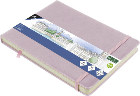 Kangaro-Skizzenbuch – A5 quer – violett – PU-Hardcover – mit Gummiband und Band