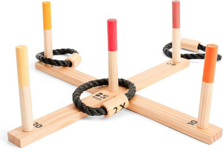 Bs Toys Ringwurf-Wurfspiel – Outdoor-Spielzeug ab 6 Jahren – Ringwurf – Wurfspiel Kinder – 5 Ringe – 50 x 50 x 10 cm – Ringwurf – Wurfspiel Holz – Kinderspiele – Outdoor-Spielzeug – Outdoor-Spiel – Outdoor-Spiele – Gartenspielzeug – Geschenk für Kind