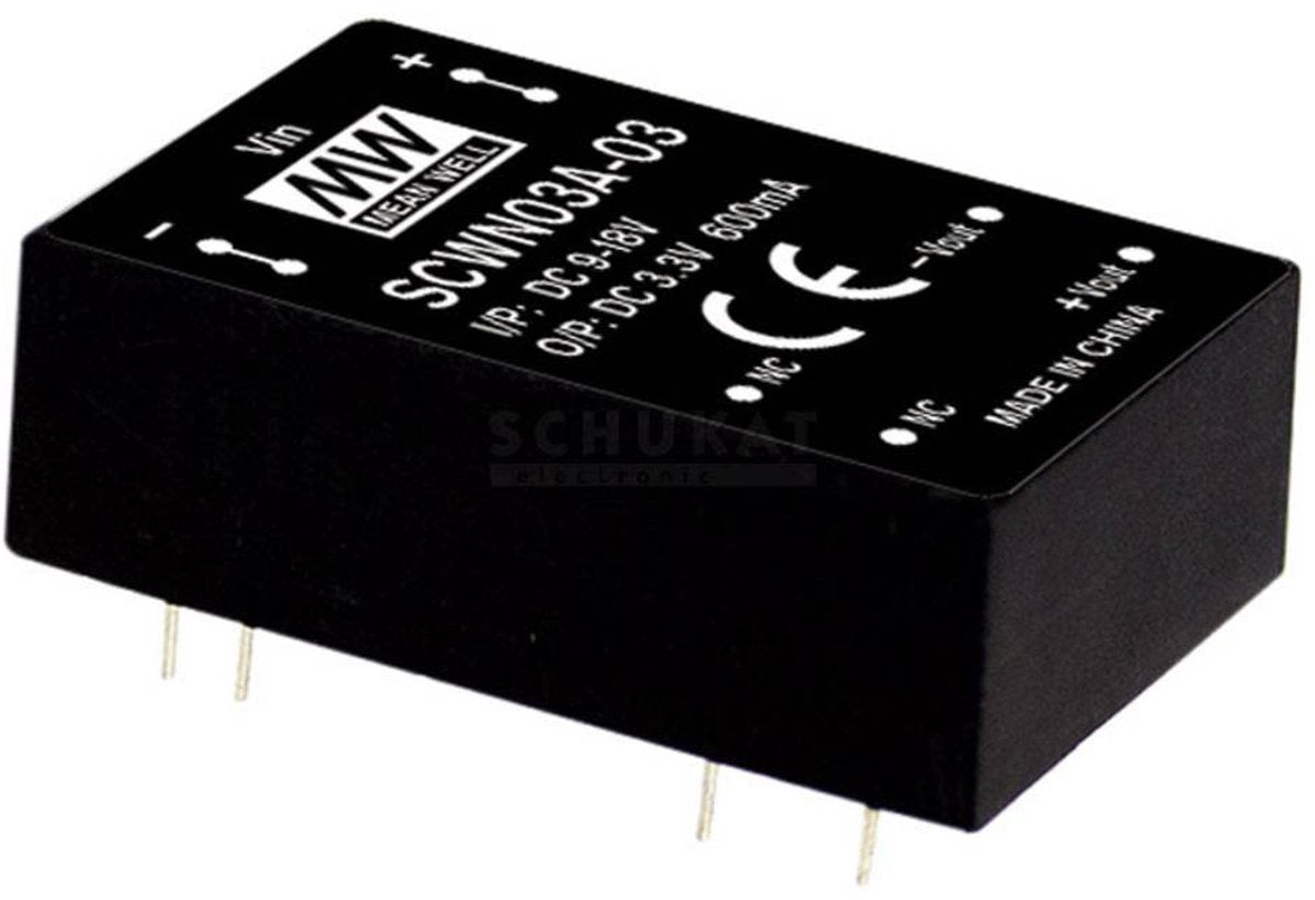 Mean well scwn03b-05 dc dc-convertermodule 600 ma 3 w aantal uitgangen: 1 x inhoud 1 stuk(s)