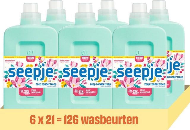 Seepje wasmiddel kleur - 126 wasbeurten - 6 x 945ml - voordeelverpakking