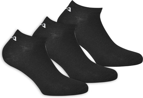 Fila - unsichtbare Socken 3er-Pack - Sneakersocken - 43-46 - Schwarz