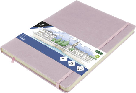 Kangaro-Skizzenbuch – A4 – violett – PU-Hardcover – mit Gummiband und Band