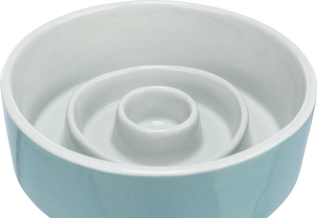 Trixie Futternapf für langsames Fressen, Keramik, graublau